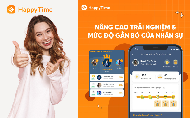 HappyTime giúp gia tăng trải nghiệm - giữ chân nhân viên tốt hơn