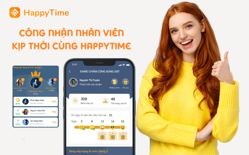 HappyTime giúp bạn công nhận nhân viên ngay từ những cố gắng nhỏ nhất