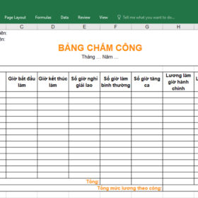 Bảng chấm công cá nhân kèm bảng lương
