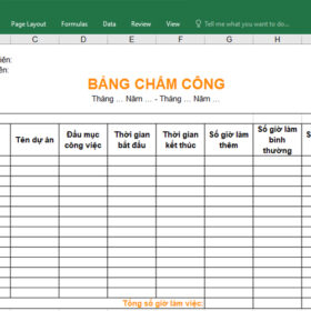 Bảng chấm công theo dự án