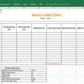 Bảng chấm công có ngày nghỉ