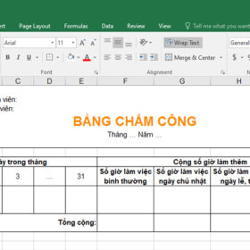 Bảng chấm công tăng ca