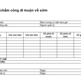 Bảng chấm công đi muộn về sớm