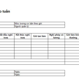 Bảng chấm công theo tuần