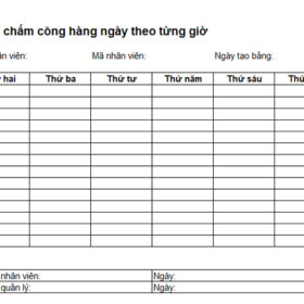 Bảng chấm công theo giờ