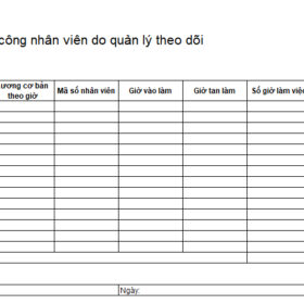 Bảng chấm công do quản lý nhập liệu