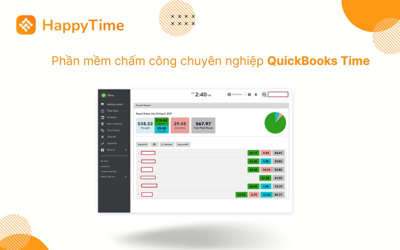 Phần mềm chấm công chuyên nghiệp QuickBooks Time chi phí cao lại không hỗ trợ Tiếng Việt