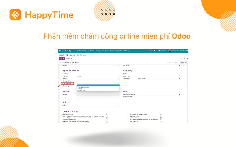 Phần mềm chấm công Odoo phù hợp cho doanh nghiệp eCommerce