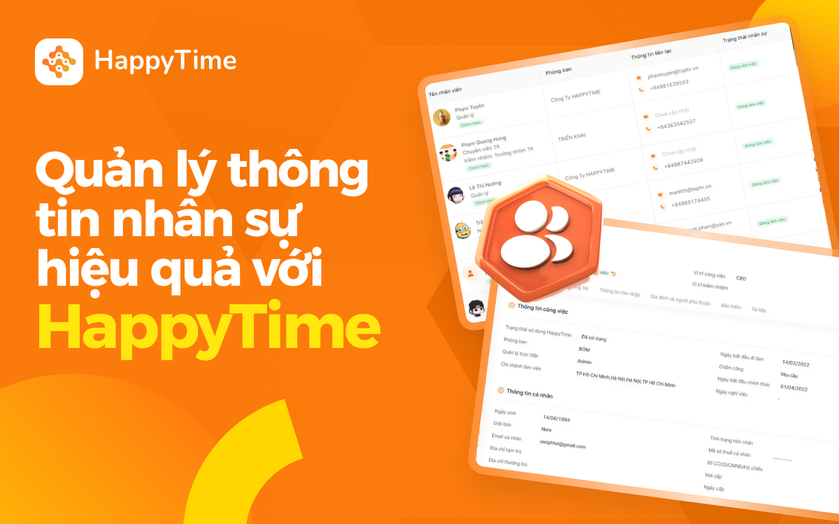 HappyTime – Phần mềm quản lý thông tin nhân sự hiệu quả cho doanh nghiệp