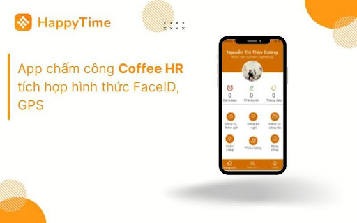 App chấm công Coffee HR tích hợp hình thức FaceID, GPS
