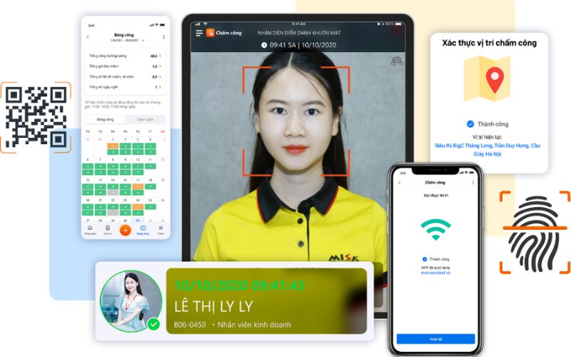 Misa Amis chấm công tích hợp nhiều phương thức chấm công online