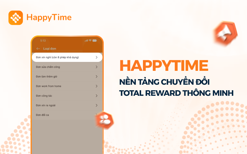 HappyTime: Nền tảng kết nối mọi thành tố của Total Reward từ lương thưởng, sự công nhận đến văn hóa doanh nghiệp.