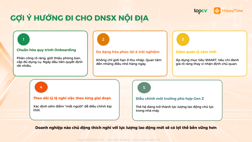 5 gợi ý hướng đi giúp doanh nghiệp sản xuất tối ưu quy trình onboarding và chuyển đổi số nhân sự để giữ chân lao động Gen Z.
